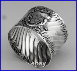 Ancien Rond de serviette en argent massif poinçon minerve fin 19ème 37.8Grs