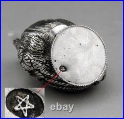 Ancien Salieres Et Poivrieen forme oiseau en argent massif poinçon espagnole