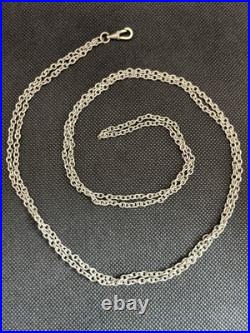 Ancien Sautoir Collier Chaîne En Argent Massif Art Nouveau Deco Poinçon Sanglier