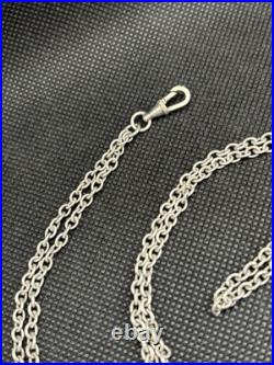 Ancien Sautoir Collier Chaîne En Argent Massif Art Nouveau Deco Poinçon Sanglier