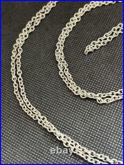 Ancien Sautoir Collier Chaîne En Argent Massif Art Nouveau Deco Poinçon Sanglier