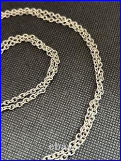 Ancien Sautoir Collier Chaîne En Argent Massif Art Nouveau Deco Poinçon Sanglier