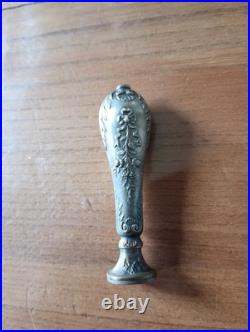 Ancien Sceau en argent massif Poinçon tête de minerve XIXÈME Monogramme AD