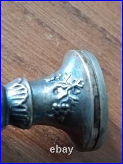 Ancien Sceau en argent massif Poinçon tête de minerve XIXÈME Monogramme AD