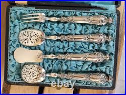 Ancien Service A Mignardises Hors D'oeuvres Argent Massif Poinçon Minerve Silver