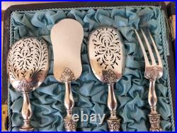 Ancien Service A Mignardises Hors D'oeuvres Argent Massif Poinçon Minerve Silver