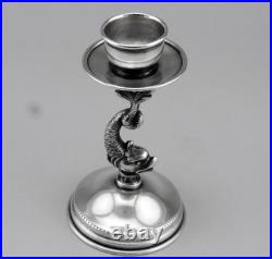Ancien bougeoir en argent massif poinçon Espagne poids 89.3 Grs