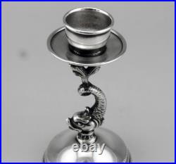 Ancien bougeoir en argent massif poinçon Espagne poids 89.3 Grs