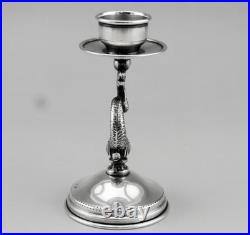 Ancien bougeoir en argent massif poinçon Espagne poids 89.3 Grs
