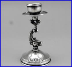 Ancien bougeoir en argent massif poinçon Espagne poids 89.3 Grs