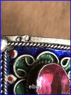 Ancien bracelet enfant Berbère Kabyle émaillé argent poinçons crabe