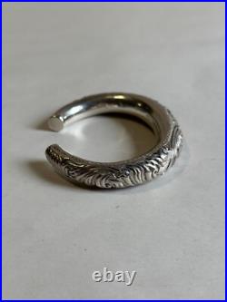 Ancien bracelet jonc grelots intérieur en argent massif poinçon 925