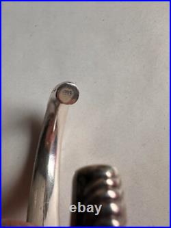 Ancien bracelet jonc grelots intérieur en argent massif poinçon 925