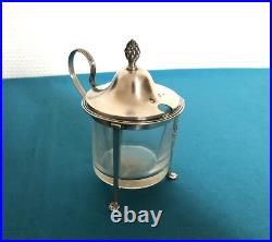 Ancien moutardier tripode en argent massif poinçon 1er coq cristal no Minerve