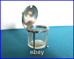 Ancien moutardier tripode en argent massif poinçon 1er coq cristal no Minerve