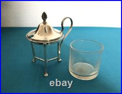 Ancien moutardier tripode en argent massif poinçon 1er coq cristal no Minerve