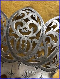 Ancien peigne à cheveux argent massif Angleterre (poincon) XIXème, Art Nouveau