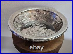Ancien plat coupe corbeille métal argenté poinçon argent massif