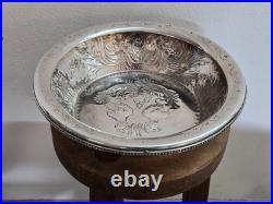 Ancien plat coupe corbeille métal argenté poinçon argent massif