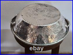 Ancien plat coupe corbeille métal argenté poinçon argent massif