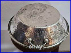 Ancien plat coupe corbeille métal argenté poinçon argent massif
