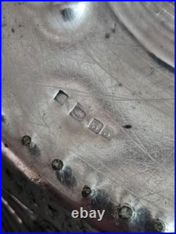 Ancien plat coupe corbeille métal argenté poinçon argent massif