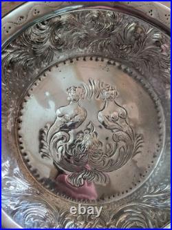 Ancien plat coupe corbeille métal argenté poinçon argent massif