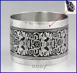 Ancien rond de serviette en argent massif poinçon minerve 1er titre 19ème