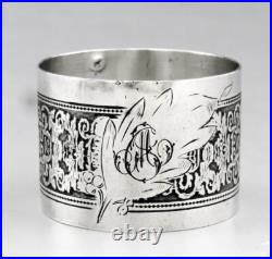 Ancien rond de serviette en argent massif poinçon minerve 1er titre 19ème