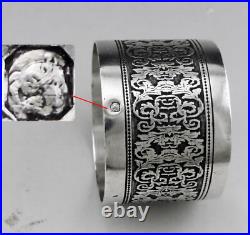 Ancien rond de serviette en argent massif poinçon minerve 1er titre 19ème Ancien rond de serviette en argent massif poinçon minerve 1er titre 19ème