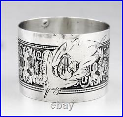 Ancien rond de serviette en argent massif poinçon minerve 1er titre 19ème