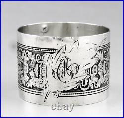 Ancien rond de serviette en argent massif poinçon minerve 1er titre 19ème