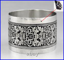 Ancien rond de serviette en argent massif poinçon minerve 1er titre 19ème