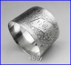 Ancien rond de serviette en argent massif poinçon minerve époque fin du XIX e