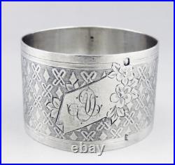 Ancien rond de serviette en argent massif poinçon minerve époque fin du XIX e