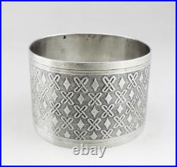 Ancien rond de serviette en argent massif poinçon minerve époque fin du XIX e