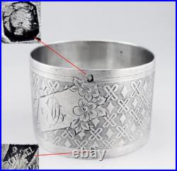 Ancien rond de serviette en argent massif poinçon minerve époque fin du XIX e