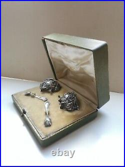 Ancien salerons argent massif sterling silver poinçon minerve La Doucette XIX°