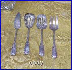 Ancien service a gateaux babaepoque 1930 art deco argent massif poincon minerve