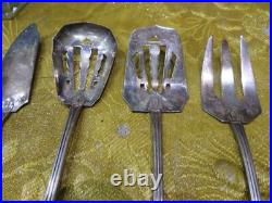 Ancien service a gateaux babaepoque 1930 art deco argent massif poincon minerve