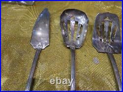 Ancien service a gateaux babaepoque 1930 art deco argent massif poincon minerve