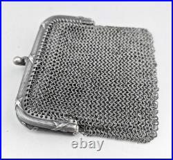 Ancienne BOURSE double EN ARGENT MASSIF poinçon sanglier fin 19eme poids 69.4 G