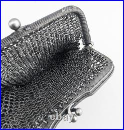 Ancienne BOURSE double EN ARGENT MASSIF poinçon sanglier fin 19eme poids 69.4 G