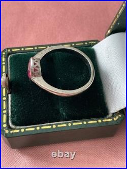 Ancienne Bague Argent Massif Rubis Solitaire Poinçon Beau Design