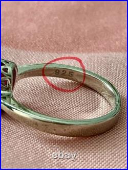 Ancienne Bague Argent Massif Rubis Solitaire Poinçon Beau Design