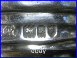 Ancienne Bonbonnière Cristal Bouchon Argent Massif Poinçon Anglais Boite
