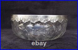 Ancienne Coupe Baccarat cristal taillé monture en argent massif poinçon minerve Ancienne Coupe Baccarat cristal taillé monture en argent massif poinçon minerve