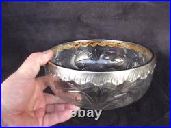 Ancienne Coupe Baccarat cristal taillé monture en argent massif poinçon minerve Ancienne Coupe Baccarat cristal taillé monture en argent massif poinçon minerve