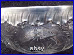 Ancienne Coupe Baccarat cristal taillé monture en argent massif poinçon minerve Ancienne Coupe Baccarat cristal taillé monture en argent massif poinçon minerve