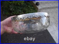 Ancienne Coupe Baccarat cristal taillé monture en argent massif poinçon minerve Ancienne Coupe Baccarat cristal taillé monture en argent massif poinçon minerve